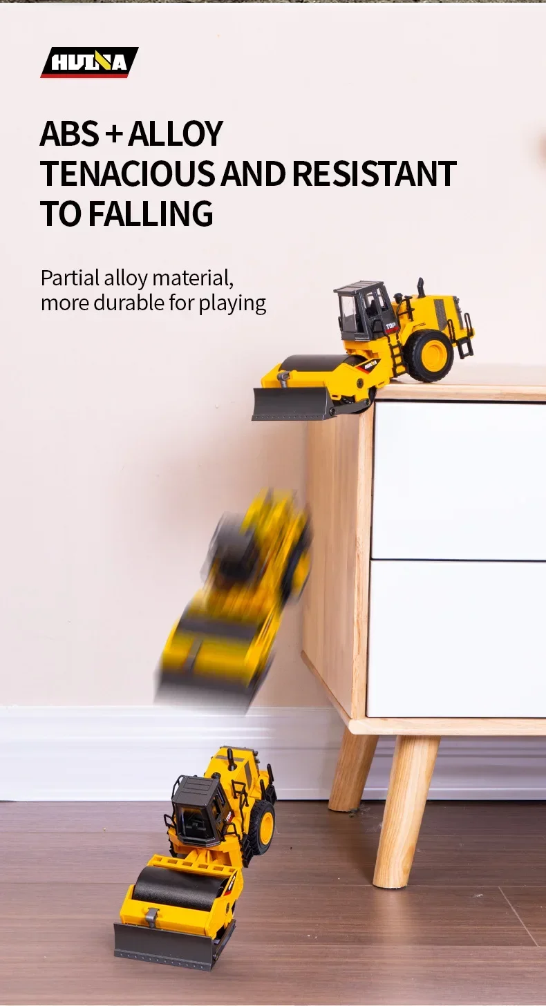 S888af8a95a264e89866cdbb18310b2b0K Huina Nowy produkt Statyczna koparka zrzutowa Symulacja pojazdu inżynieryjnego 1:35 Dekoracja zabawek dla dzieci Bez pilota