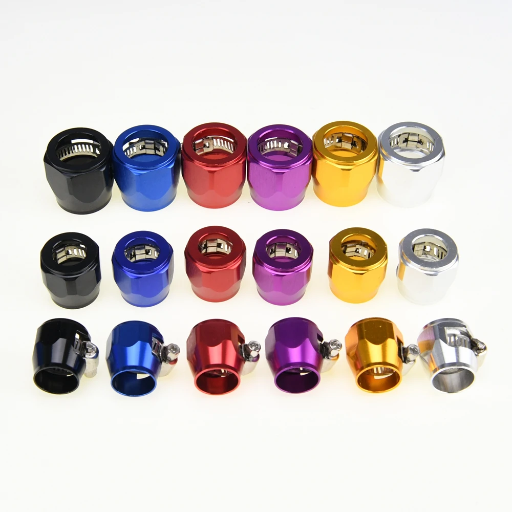 Aluminium Hose Clamp AN4/AN6/AN8/AN10/AN12 Hose End Finisher Fuel Oil Clip Water Pipe Clamps Hex Finishers stainless steel clips,fuel hose clamp finishers