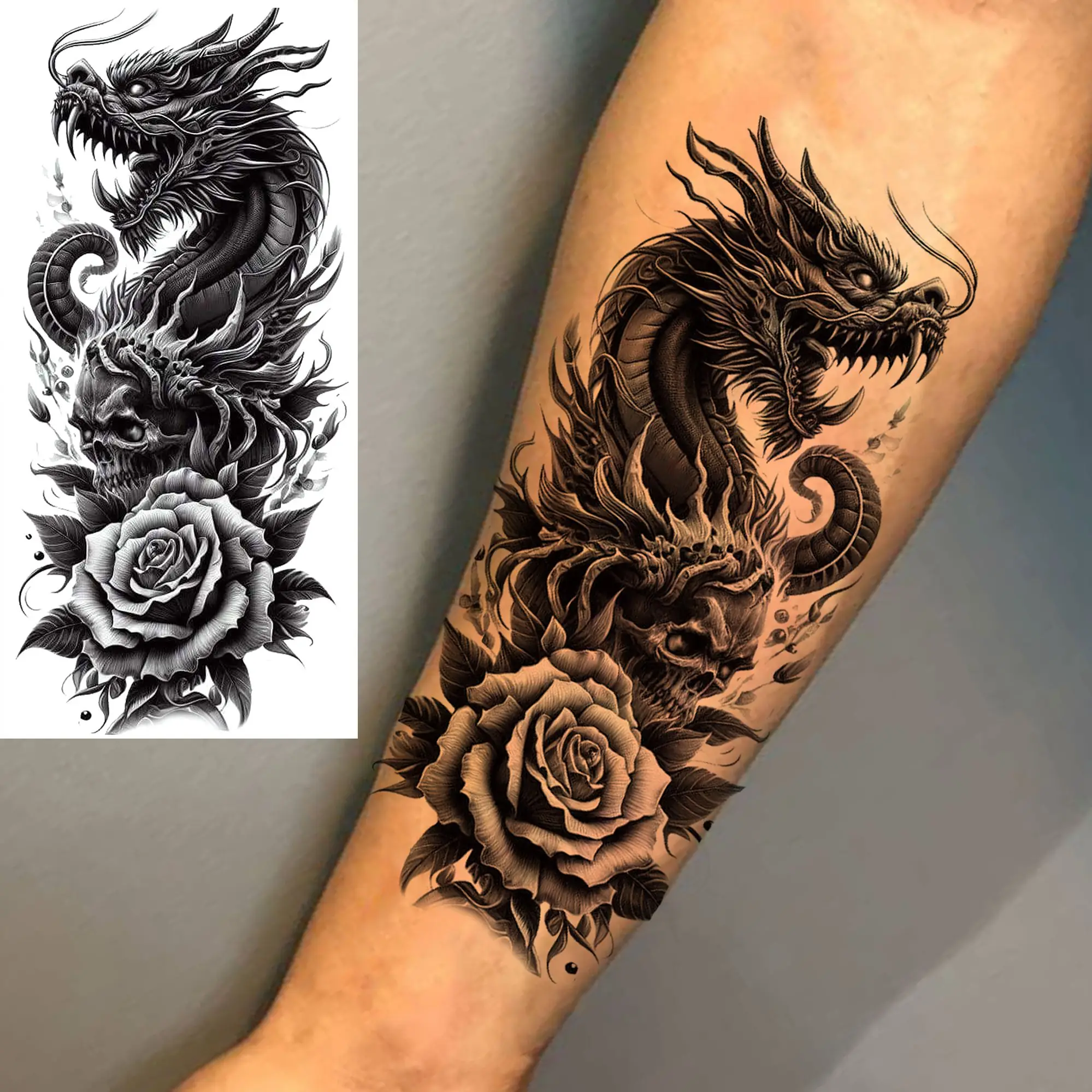 Japanese Old Dragon Tattoo Armhand Drawn Stock Vector (Royalty Free)  1031088484 | Shutterstock, image size:1999x1999