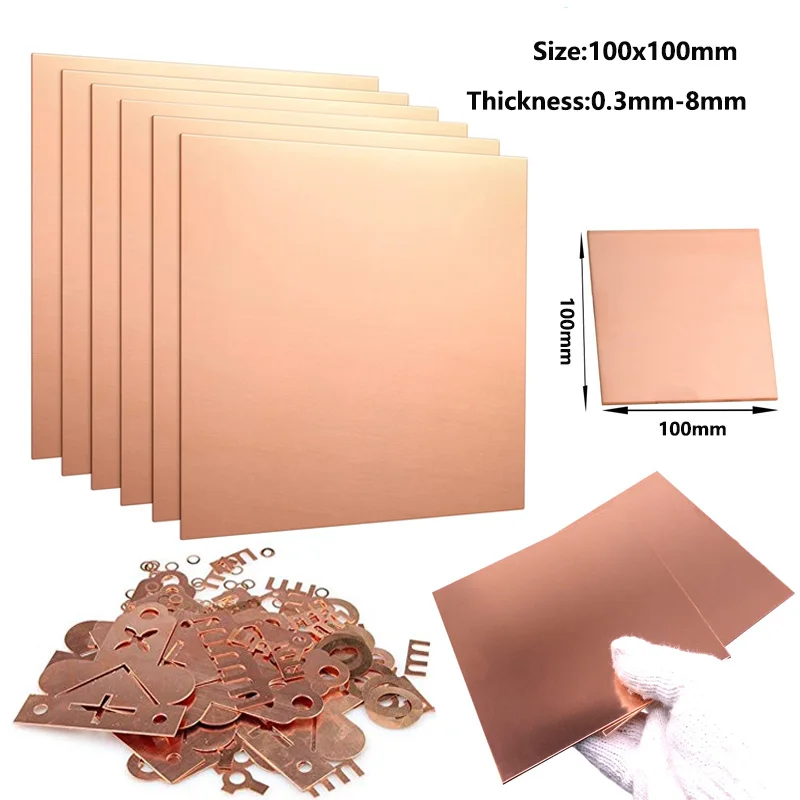Reines Kupferblech T2 – 1,5 Mm Dicke, 100x150 Mm – 99,9 % Reinheit, Hohe Leitfähigkeit – Für DIY, Kühlung, Elektronik & Kunsthandwerk