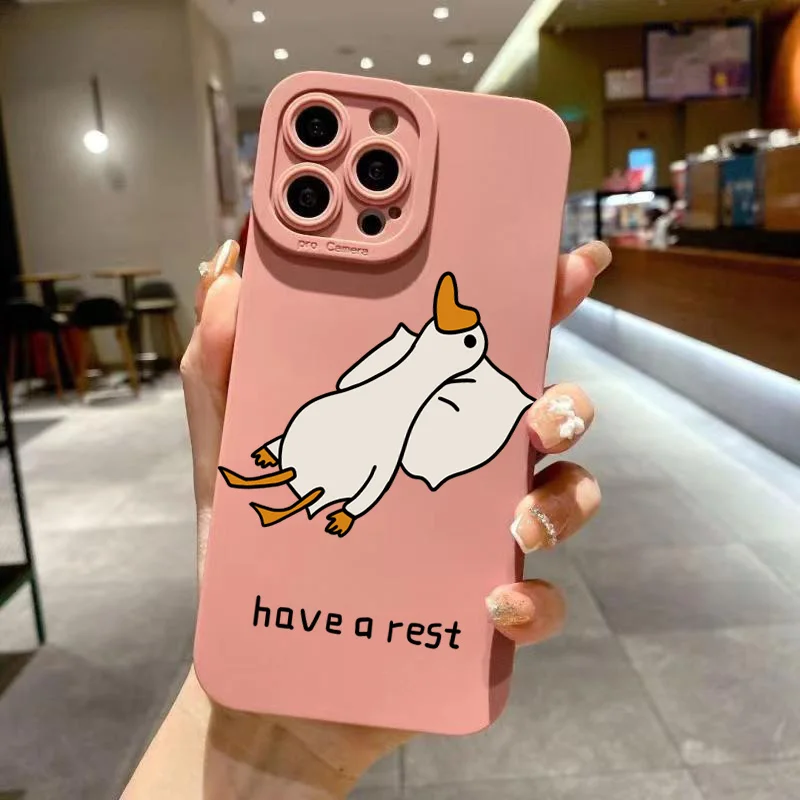 Cartoon Duck Pattern Shockproof Candy Bumper Phone Case