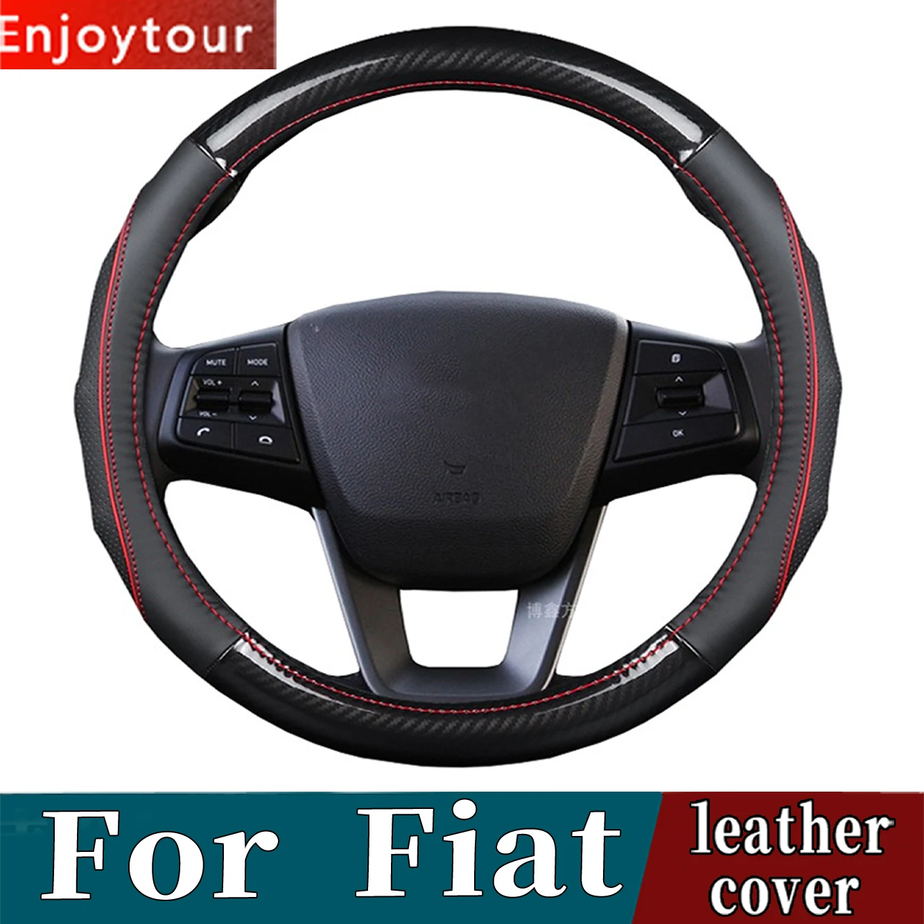 Couverture de volant en cuir pour Fiat 500, accessoires de style