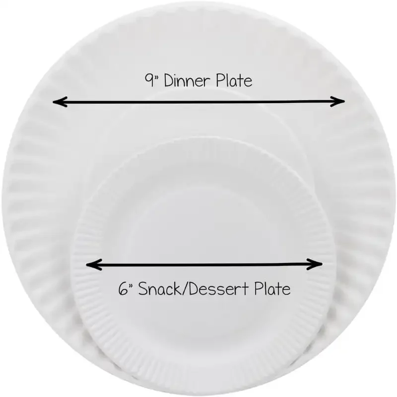 Products Paper Plates-Uncoated White Plate-Use for Foodware, Events, Activities, Crafts Projects and More