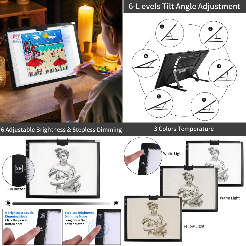 Portable LED Light Pad For Drawing Animation Tracing Portable LED Light ...