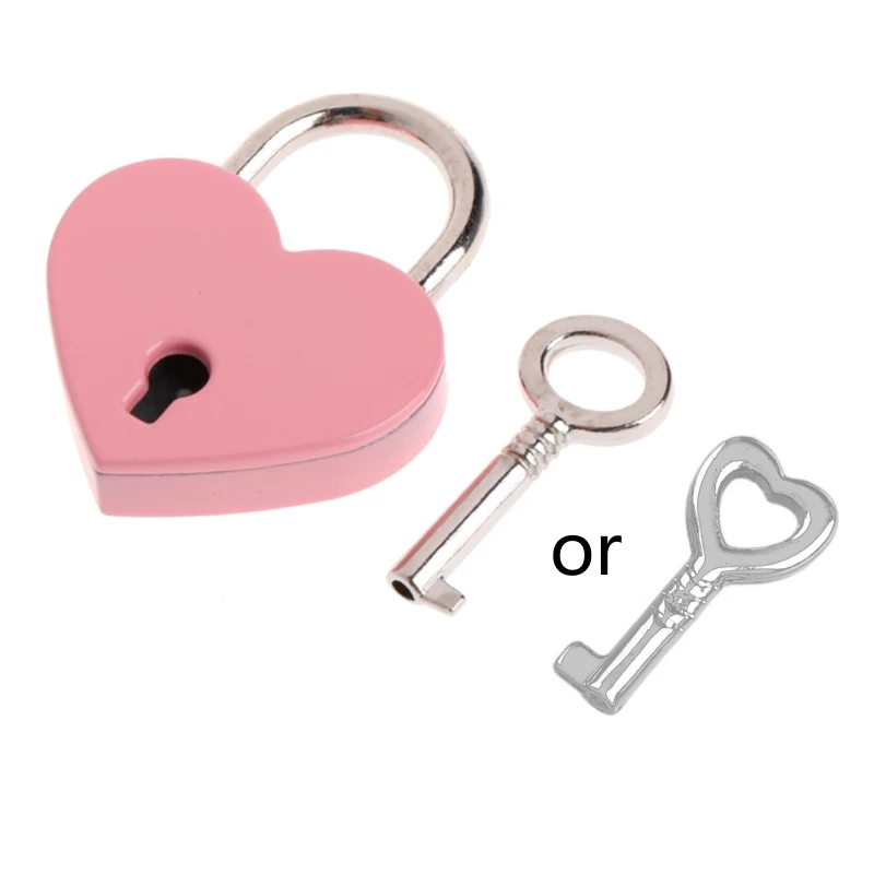 Vintage Wish Lock Mini Heart Shaped Lock Wedding Keyed Padlocks Personalized Padlock for Jewelry Box Small Wooden Box