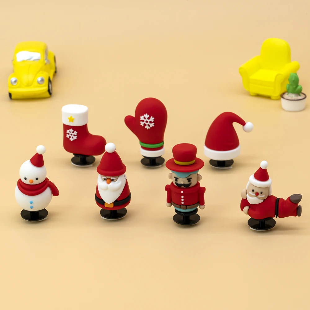 1/9 Stück 3D-Schuhzubehör, Charms, Weihnachtsmann, Schneemann, Schuhdekoration für Sandalen, Weihnachtsbaum, passend für alle Clogs, Frauen, Kinder, Geschenk – Detail 1