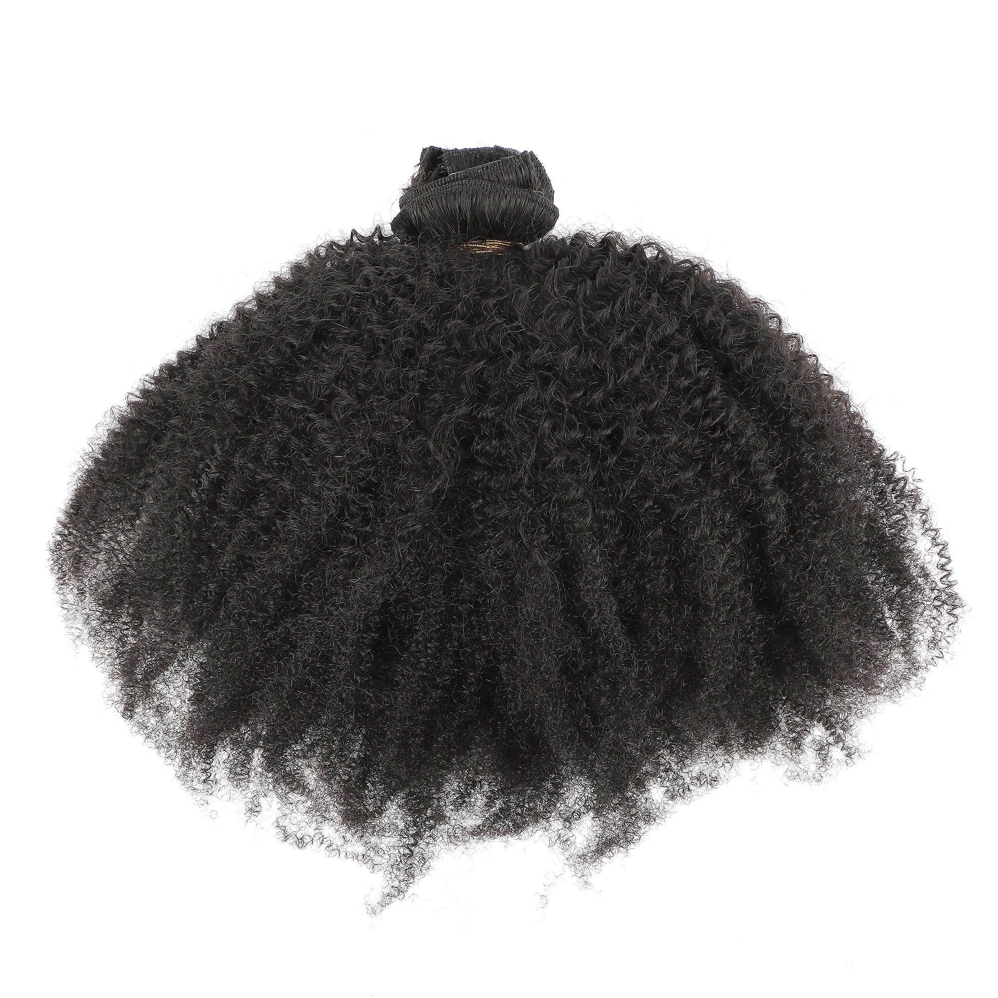 AHVAST kinky curly 4c 100g clip in weft hair extension natural color human hair virgin weft extensions