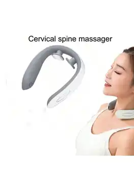 1PC Battery White Cervical Massage Device Multi Functional Neck Protection and Neck Relaxation Massager Portable Portable Neck C 2
