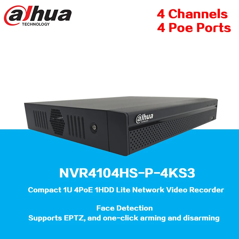 Network video recorder Dahua NVR4116HS-4KS3 16CH compact 1U 1HDD Lite network video recorder