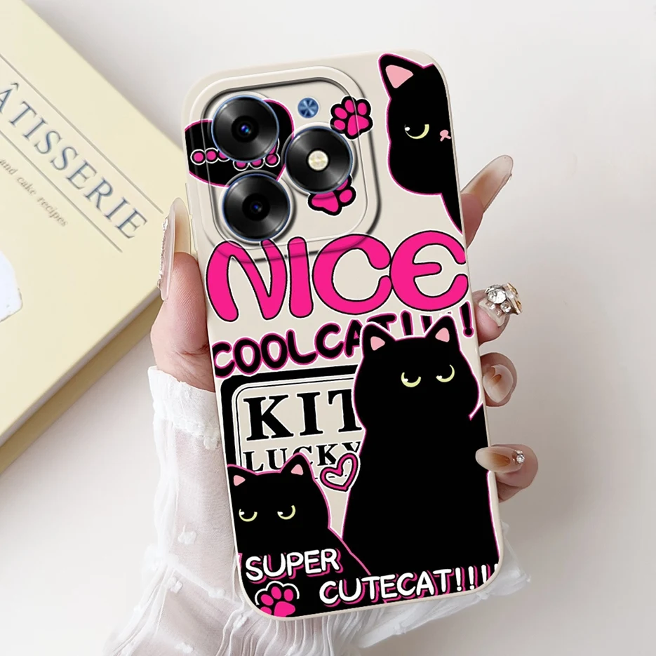 Cute Panda Cartoon Cover - Soft Silicone Case for Tecno Spark 20 Series