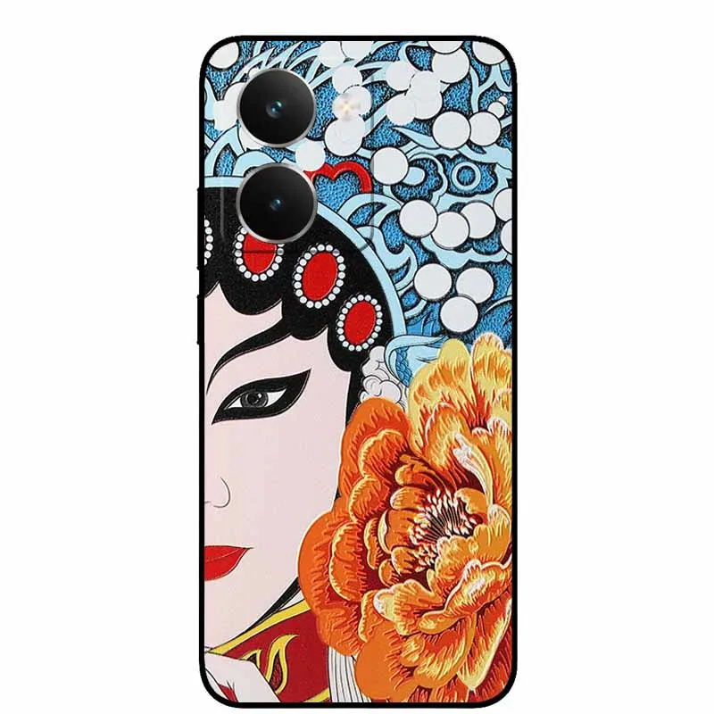 Vintage 3D Embossed Silicone Back Cover – Black Retro Design