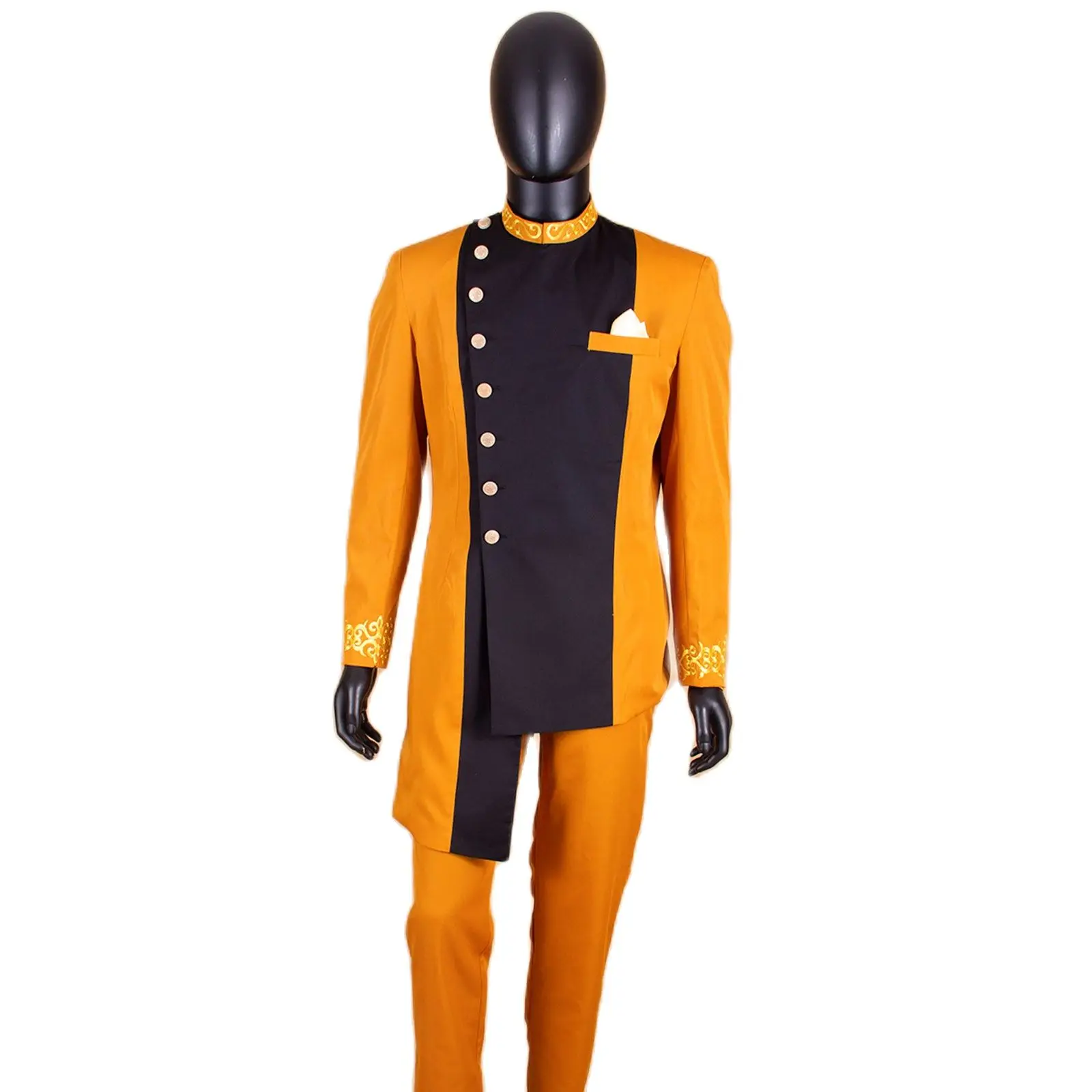 Conjunto Africano Masculino - Blazer E Calça Com Bordados Étnicos