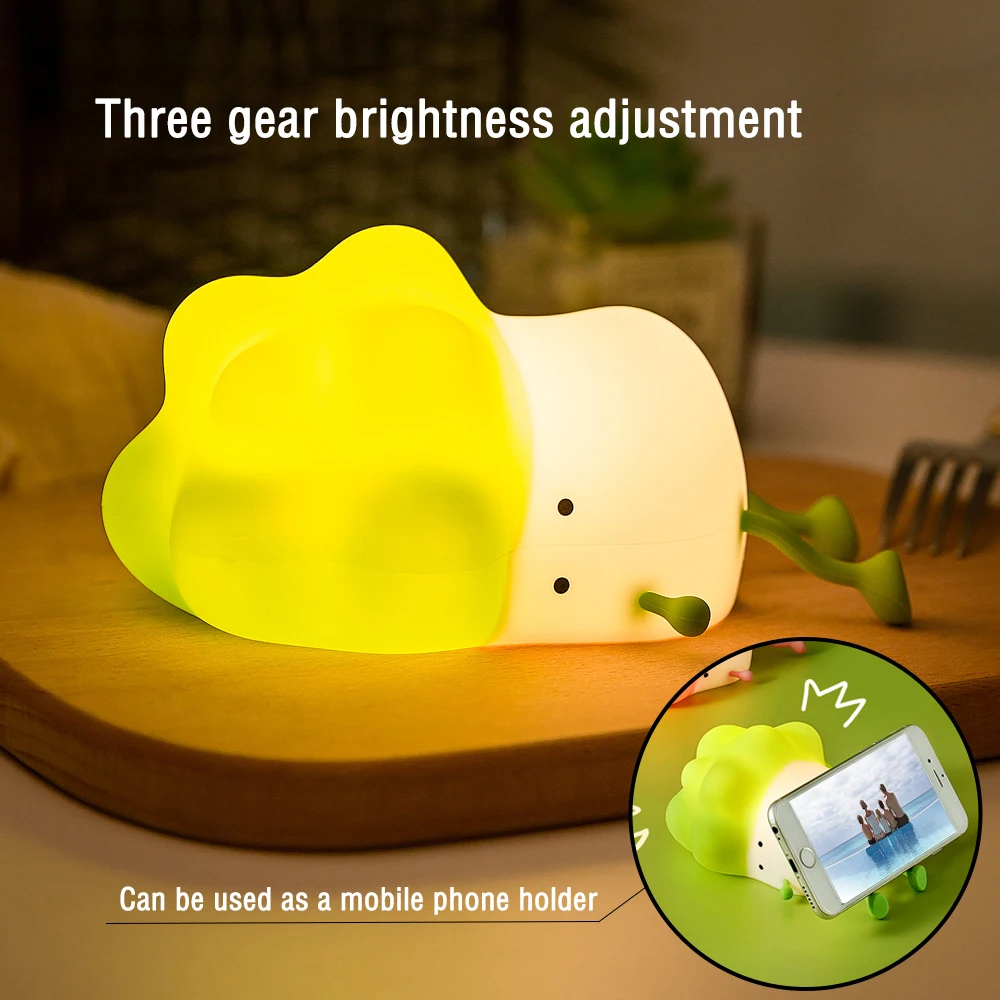 

New Vegetable Silicone Night Light LED USB Sleeping Atmosphere Lamp Cabbage Protects Eyes Kids Creative Gift Bedroom Decoration