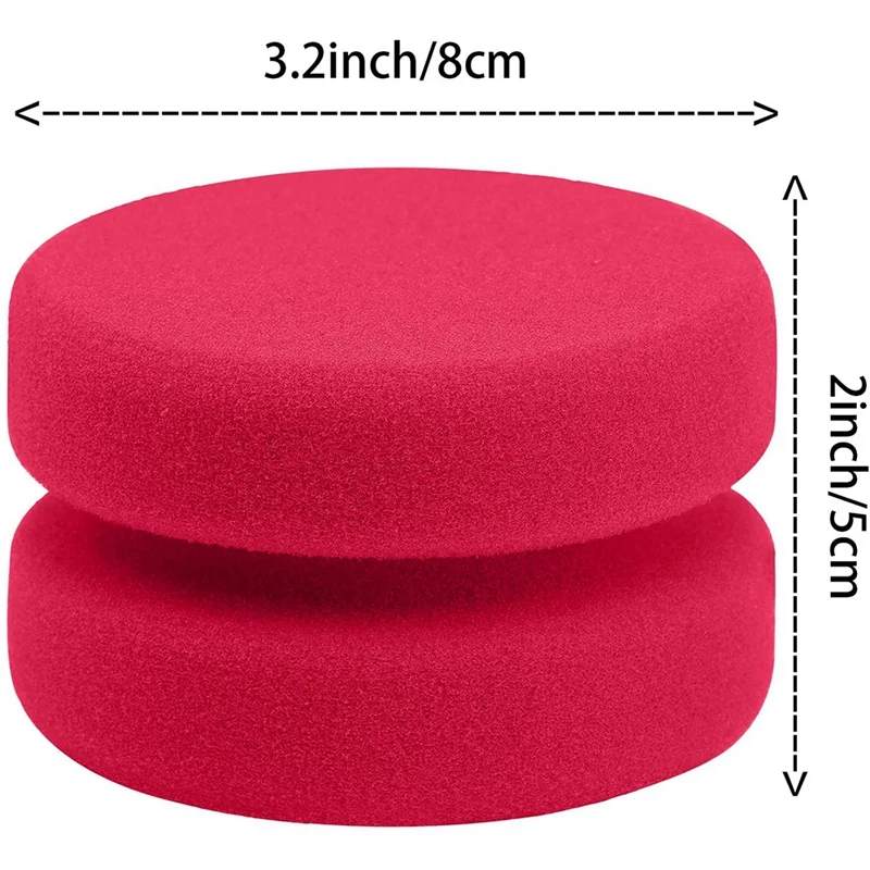 8 Pack Paint Sponge Applicator Detail Sponge Paint Round Wax Applicator Tire Shine (Red)