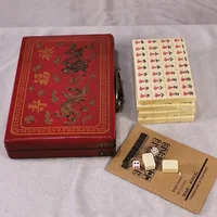 Chinese Numbered Large Acrylic Tiles Portable Carving Travel Mahjong Premium Mahjong Set 144 For Family Party Table Game 1