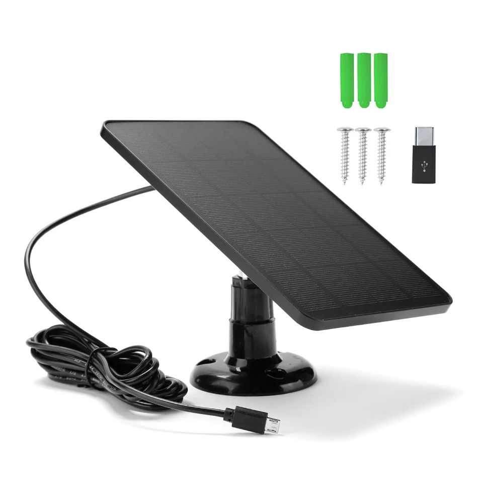 Zonnepaneel voor Ring Camera, 10W Zonnelader Compatibel met Ring Stick Up Cam, IP65 Draagbare op Zonne-energie Werkende Oplader met 9,8ft Lange Kabel, voor Uw