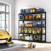 78" H Garage Shelving 3000LBS Heavy Duty Storage Shelves Adjustable 5 Tier Metal Shelves, Warehouse 18" D*47.5" W*78" H,Black 2