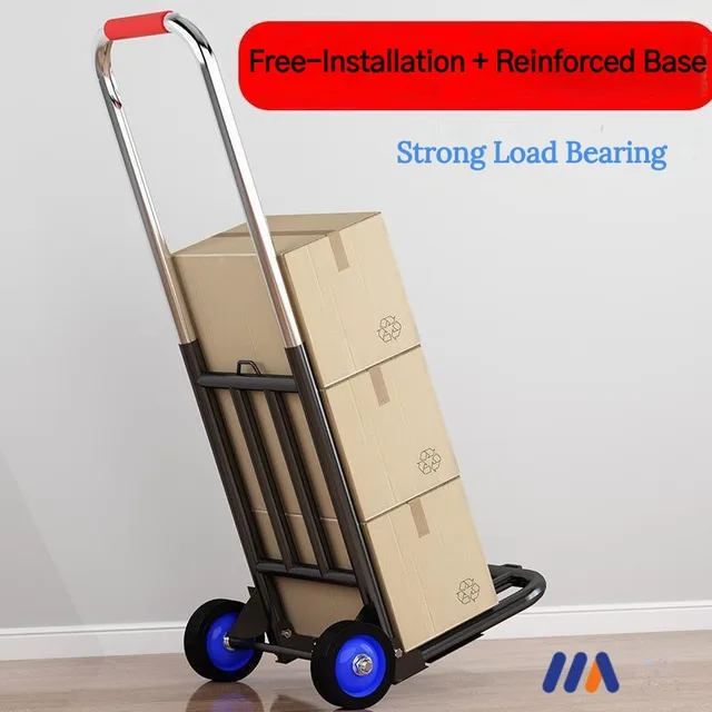 Összecsukható Kézi Teherautó Dolly Állítható Fogantyú Kocsi Sima Gördülő Erős Otthoni Mozgó És Utazási Poggyász Kézműves - Image 4