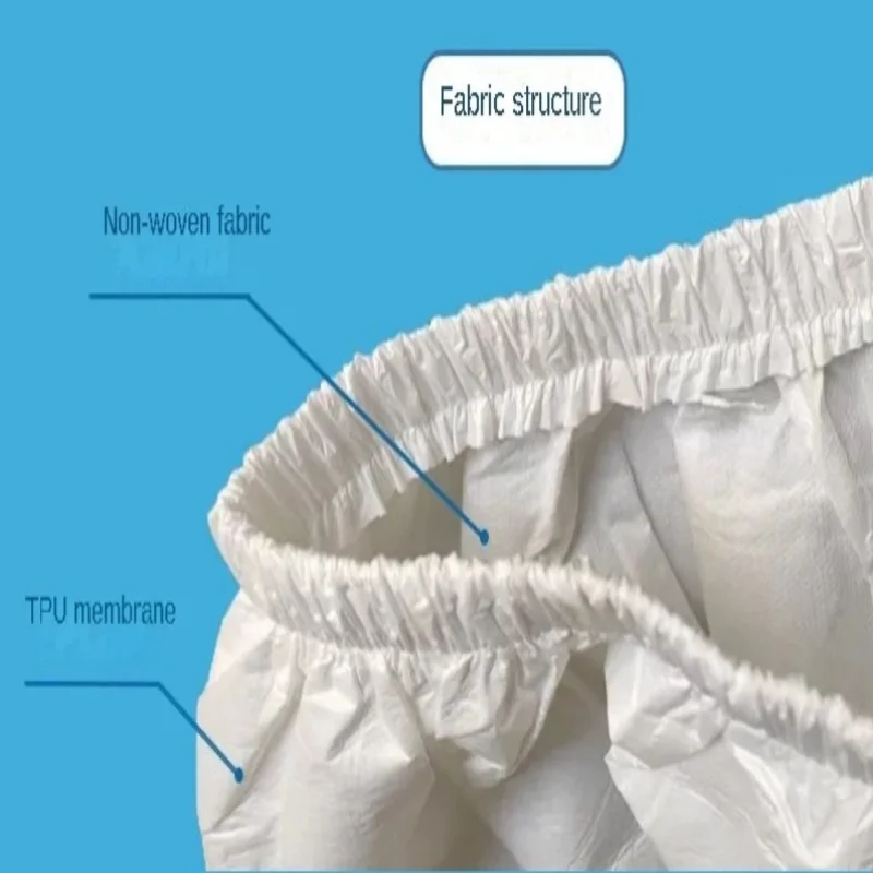 ABDL Adult Baby Non Woven Diaper Bloomers Unisex Loose Waterproof Leak Proof Hygienic Trousers Bedridden Incontinence Pants 3