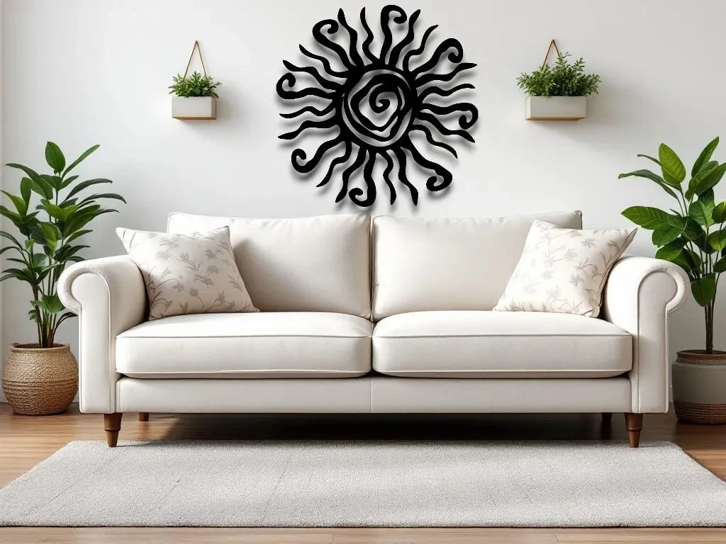 Whimsical Spiral Sun Patio Decor Metal Wall Art 4