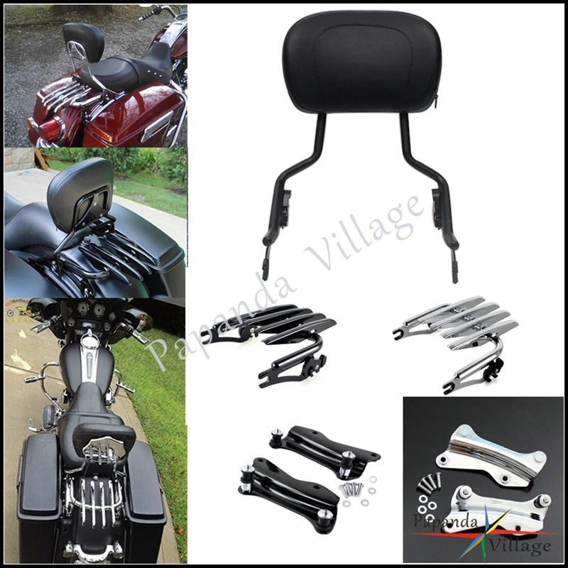 

Для Harley Touring Electra Glide Road King 2014-2022 мотоцикл Съемная стальная стойка для спинки багажа стыковочный комплект оборудования