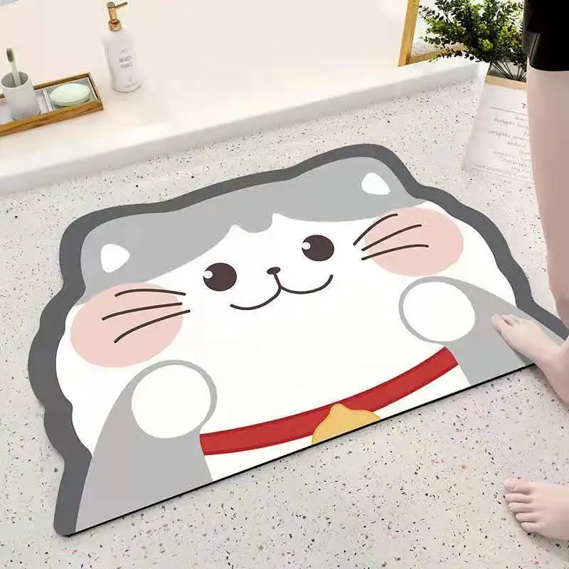 

Cartoon Nano Diatom Mud Soft Mat Diatomite Absorbent Foot Mat Quick-Drying Household Bathroom Bathroom Non-Slip Mat Door Mat