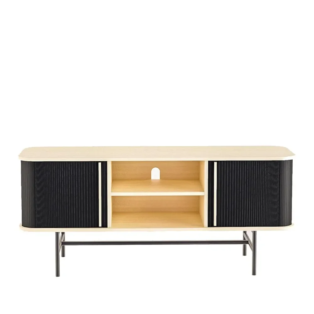 Trybal with tabol door, sideboard et tabours with sliding doors, media console storage