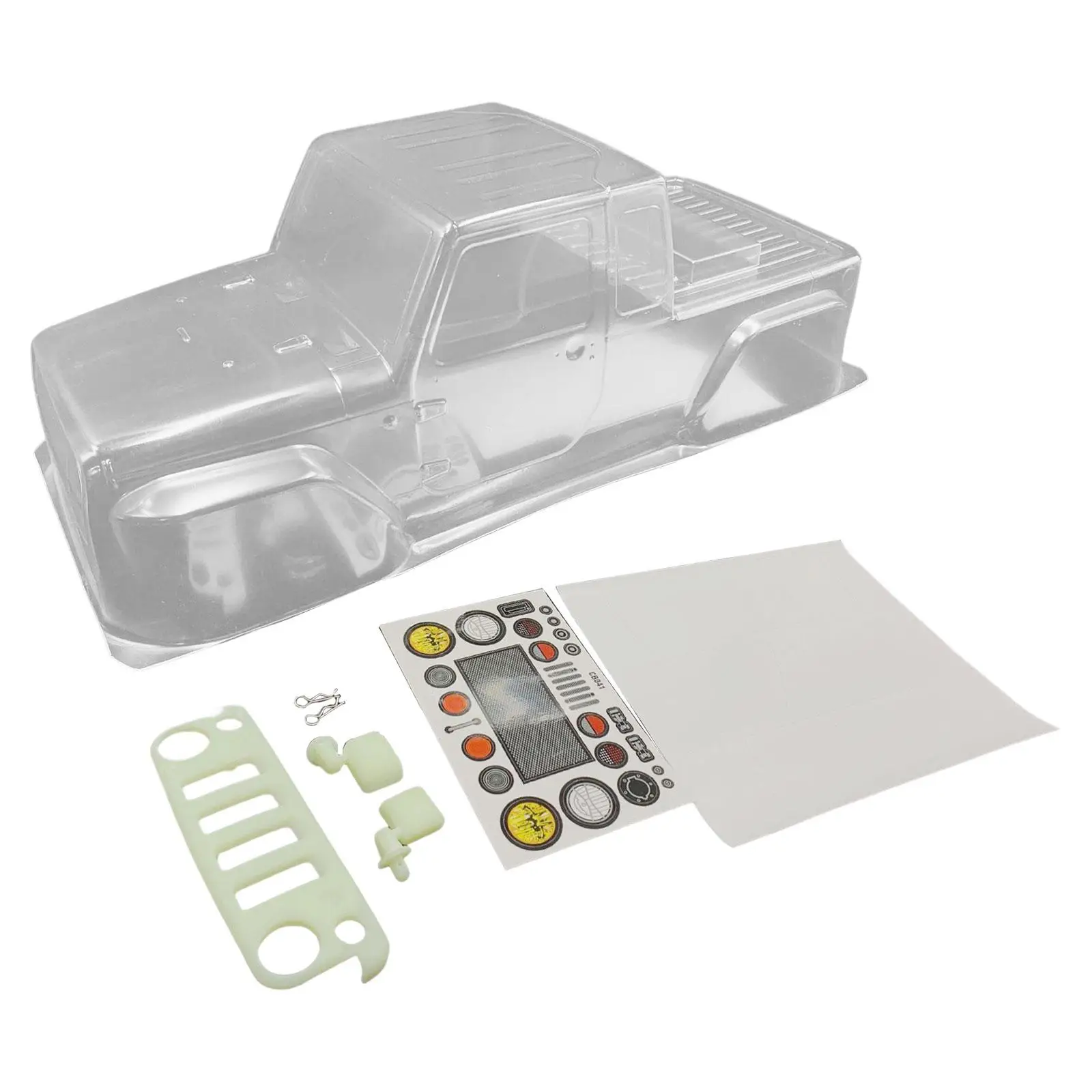 

RC Car Body Shell 313mm Wheelbase, Car/Truck Bodies Wing & Decals with Stickers for 1/10 RC Crawler Truck Parts