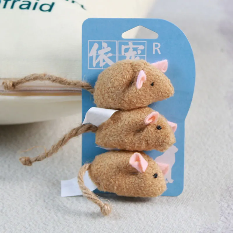 3Pc/set Mix Pet Toy Catnip Mice Cats Toys Fun Plush Mouse Cat Toy For Kitten Bite Resistance Interactive Mouse Toy Playing Toy cat fish toy Toys