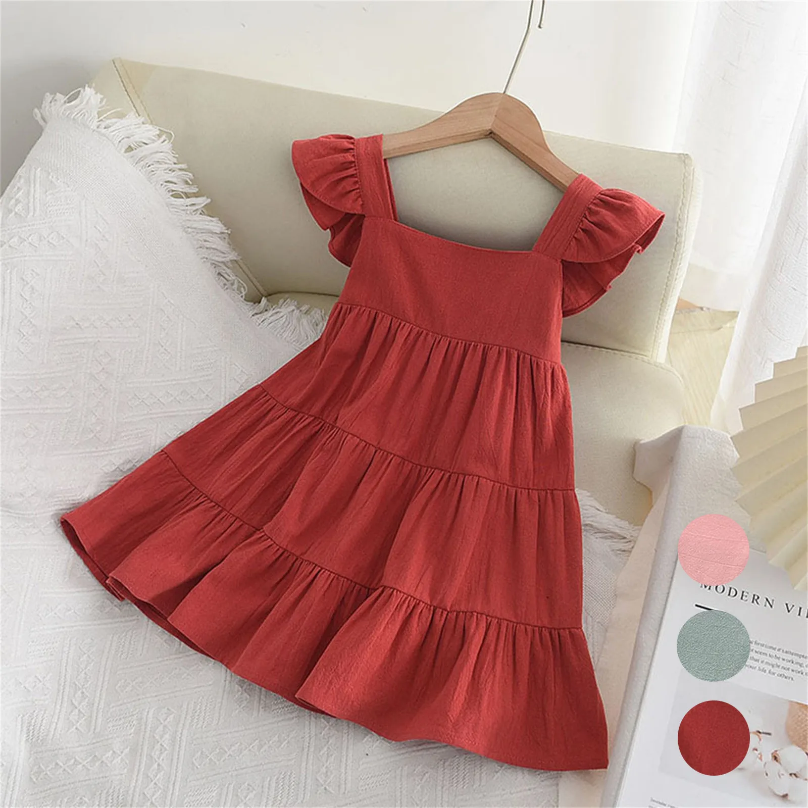 Toddler Kids Baby Girls Vintage Dress Summer Boho Sundress for Girls