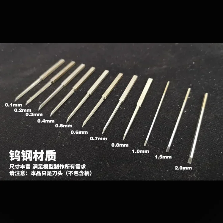 Model Tools MS013 0.1mm~2.0mm Tungsten Steel Replacement Blade Cutter Head for Model Tool Push Carve Knife
