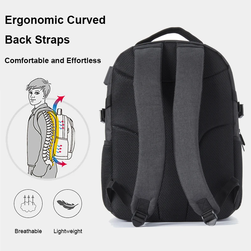 WEPLUS 15.6'' Laptop Backpacks with USB Charging Port Water Resistant Computer Backpage for Men Women College Travel Bookbag