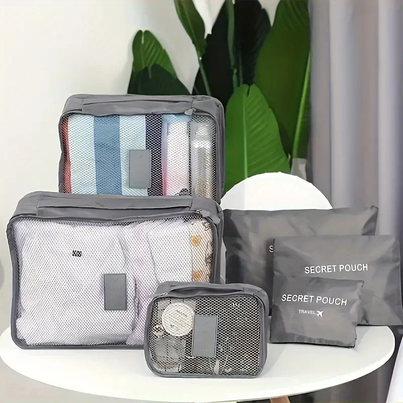 6pcs Travel Storage Bag for Clothing Cosmetic Wash Toilet Dry And Wet Separate