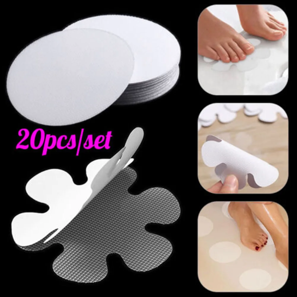 

20x Non Slip Stickers For Bath And Shower Self Adhesive Anti Slip Shower Sticker Flower Shaped Shower Paster Adhesive Appliques