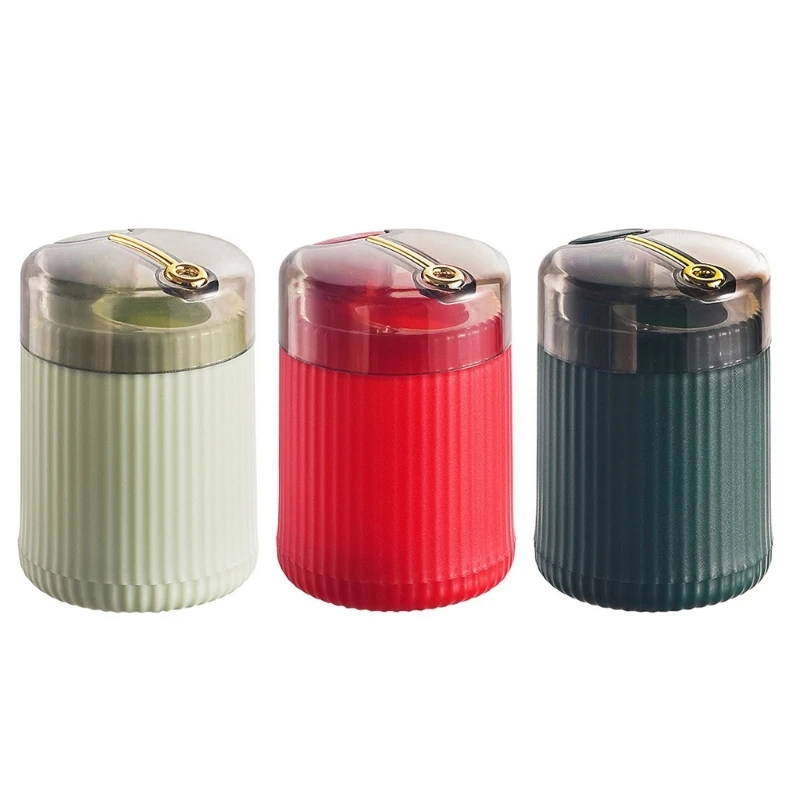 Cylinder Toothpick-Case Toothpick Dispenser Portable-Press Type Toothpick Holder Push-Type Toothpick Round Dispenser