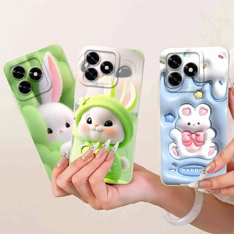 Lovely Sweet Rabbit Panda Soft Silicone Phone Case - Shockproof Bumper Cover