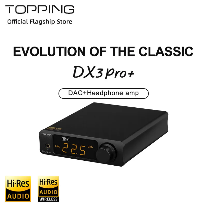 TOPPING DX3 Pro+ DAC Headphone Amplifier ES9038Q2M Decoder Bluetooth 5.0 LDAC Audio With Remote Control