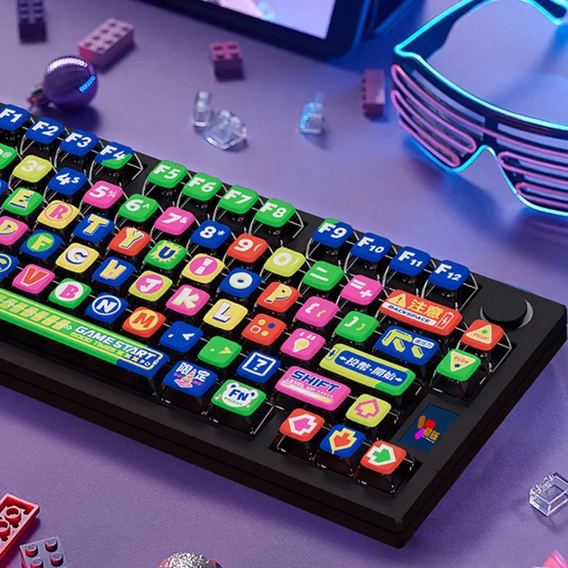 Echome Graffiti Tema Keycap Pbt Dye-sublimation Pudim Translúcido Cap Teclado Perfil Asa Teclado Mecânico - Imagem 3