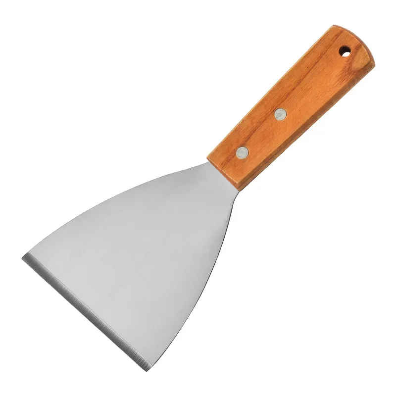 Pancake spatula Wooden Handle Pancake Spatula Frying Steak Spatula Barbecue Stainless Steel Kitchen Baking Cooking Gadget Small