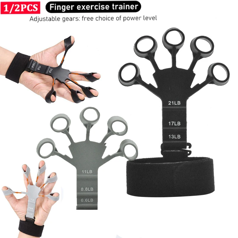 1/2pc finger gripper patients hand strengthener guitar finger flexion and extension training device 6 resistant strength trainer hand strengthener finger strength trainer finger trainer hand grip trainers hand grip exerciser hand trainer hand exerciser