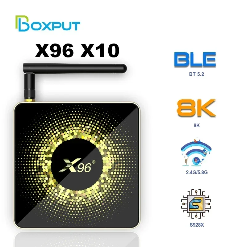 X96 X10 TV Box Dual CPU Android 11.0 Amlogic S928X Support 8K  Wifi6 BT5.2 1000M LAN DDR4 4G32G 8G64G Set Top Box Media Player