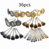 36/60Pcs Brass Brush Steel Wire Wheels Brushes Drill Rotary Tools Polishing Dremel Rotary Tools Metal Rust Removal Brush Set 1