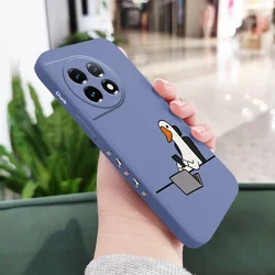 Durable Liquid Silicone Work Hard Phone Case Cover for OnePlus 13R 5G (Light Blue)