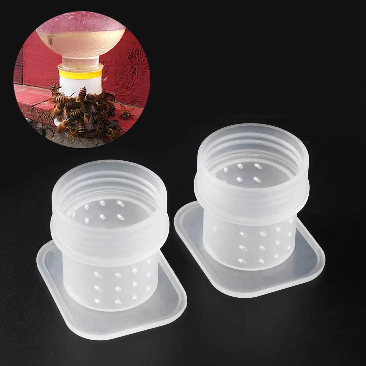 10Pcs Bees Drinker Anti Drowning Bee Drinking Equipment Needle Hole Type Bee Feeder Water Container Apiculture Beekeeping Tool
