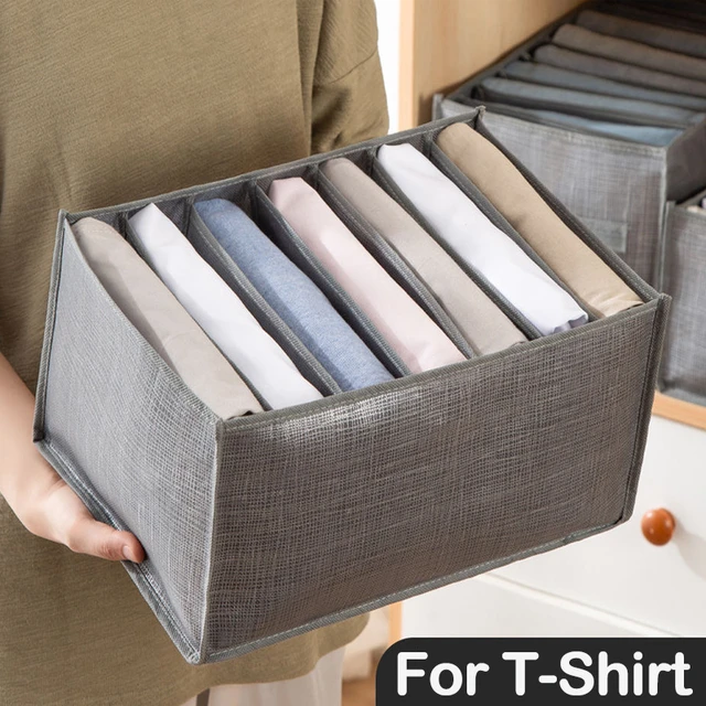 Organizador de armario de tela para dormitorio, cajas organizadoras de  cajones para bebé, camisetas y pantalones, separador de ropa, organización  de almacenamiento de armario - AliExpress