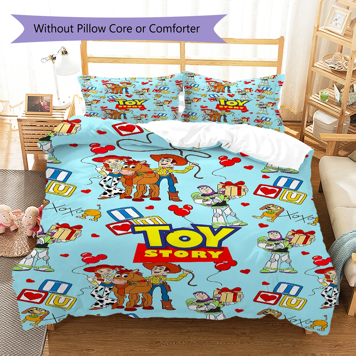 Parure de lit Toy Story pour enfants - Housse de couette dessin animé
