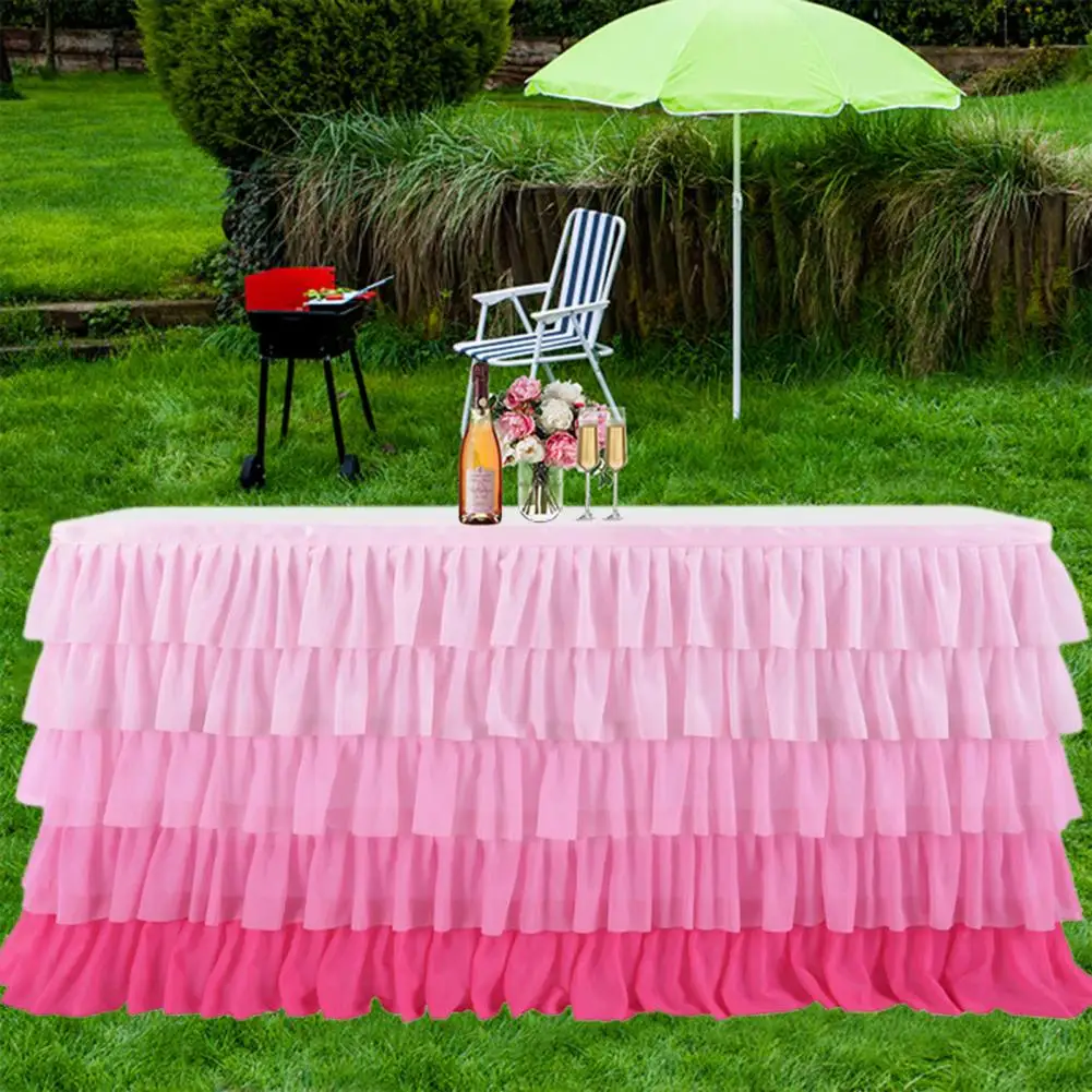 Children Birthday Party Supplies Colorful Multi-layer Ruffle Table