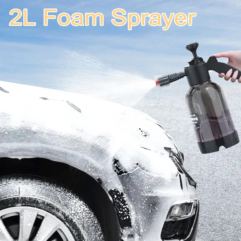 Car Foam Sprayer High/Air Pressure Washer Hand Pump Foam Sprayer Car Wash Pneumatic Bottle 2L Snow Foam Pot Can Clean Accessory