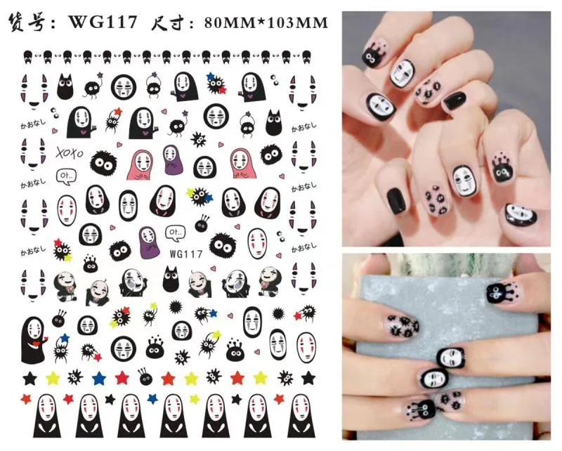 WG series WG117 cartoon 3D Back glue Self-adhesive Nail art Nail sticker decoration tool Sliders For Decals