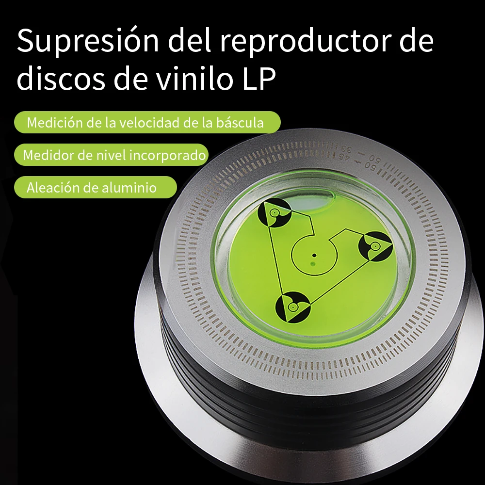 KozyOne Estabilizador De Peso Para Tocadiscos De Vinilo: Nivel De Burbuja Y Abrazadera (Plata, 270g)